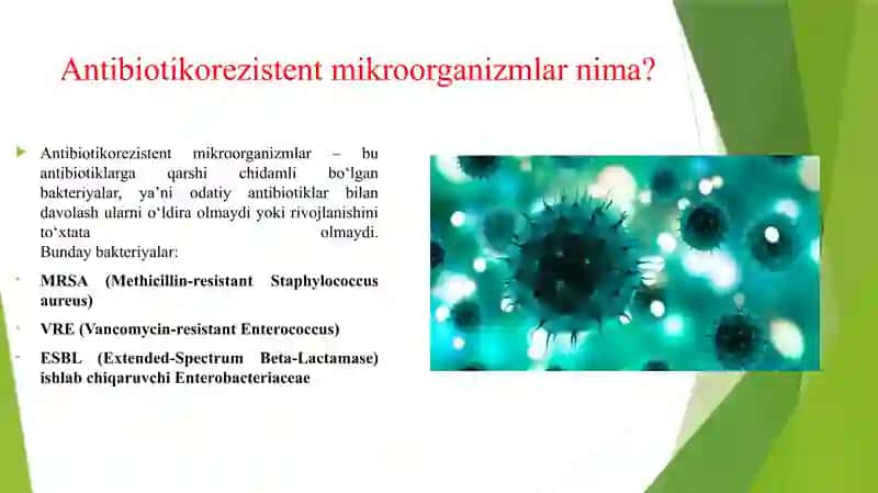 ANTIBIOTIKOREZISTENT MIKROORGANIZMLAR SHTAMMLARINING TARQALISHI 3