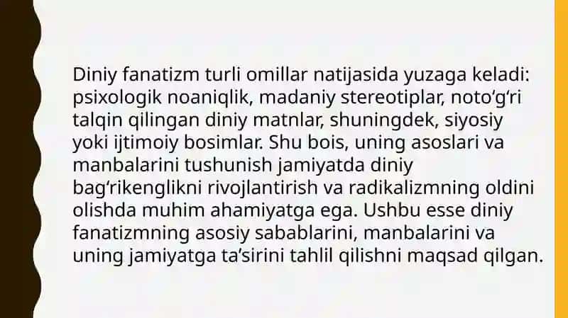 Diniy fanatizmning asoslari va manbalari 3