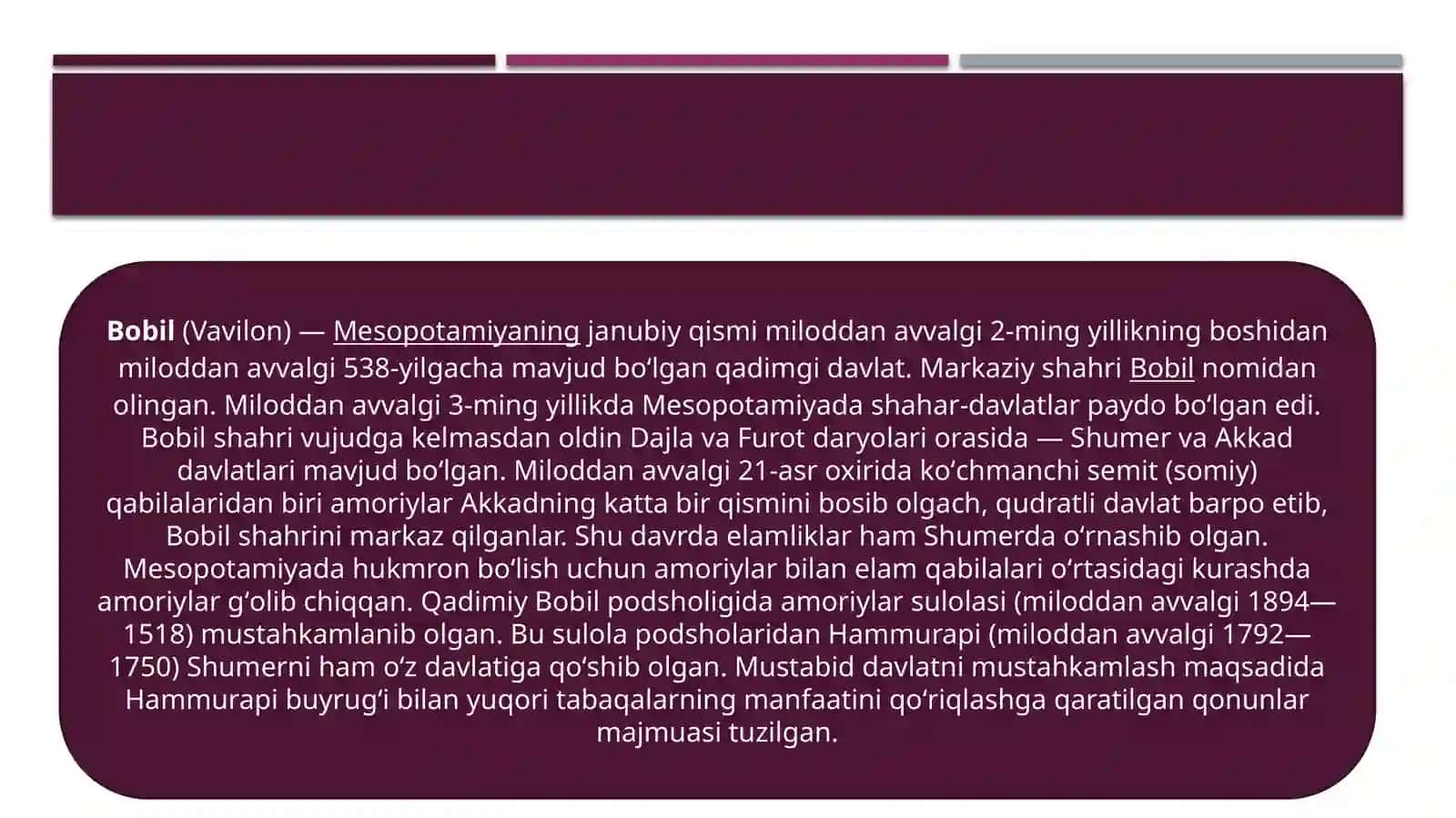 Qadimgi Bobil tarixi 3
