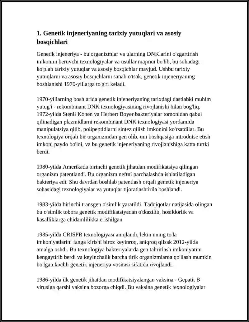 GENETIK INJENERIYA YUTUQLARI VA MUAMMOLARI 3