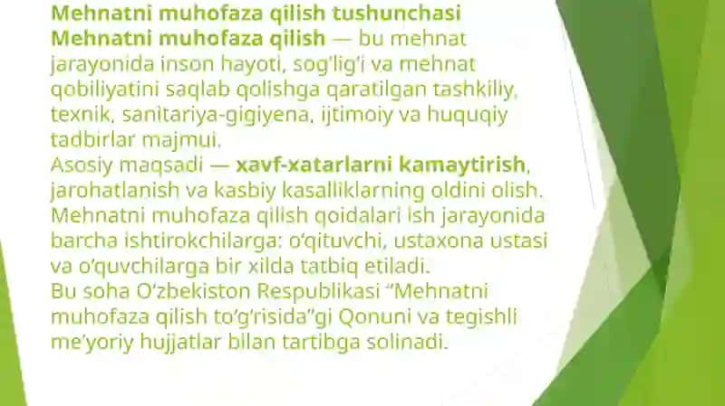 Mehnatni muhofaza qilish ustaxonalari uchun qonunlar 3