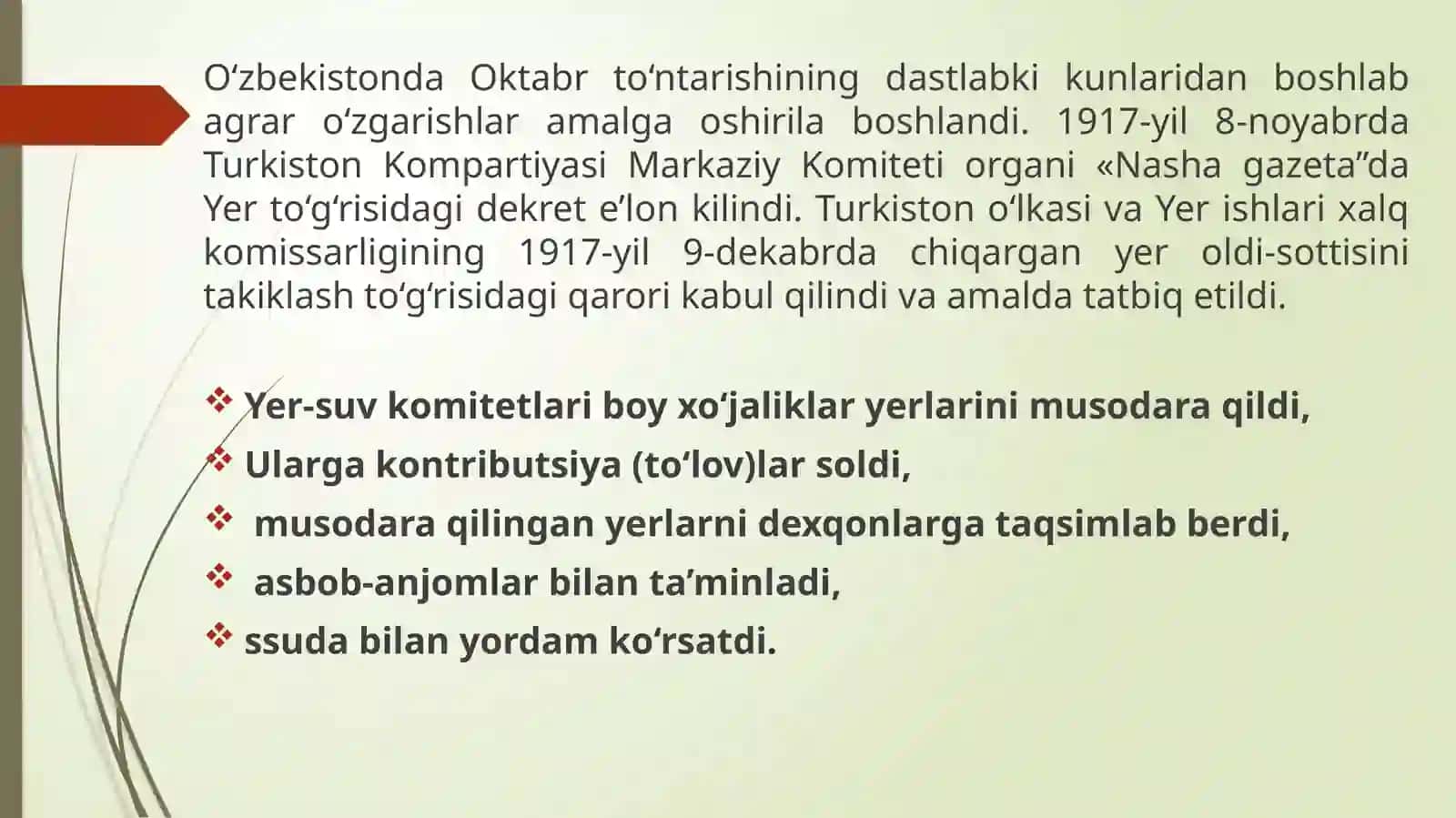 Turkistonda agrar sohadagi munosabatlar, paxtachilik va u bilan bog`liq sanoat korxonalarining faoliyati 3