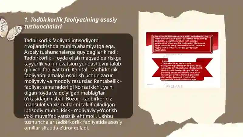Tadbirkorlik faoliyatining mazmuni, mohiyati va rivojlanish shart-sharoitlari 3