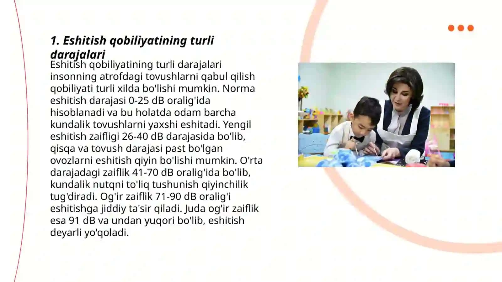 Karlik va zaif eshituvchi darajalari 3