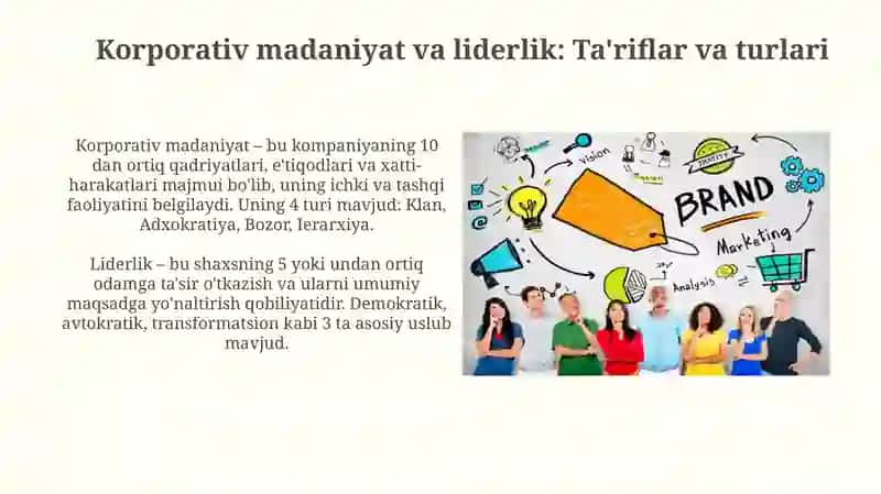 Korporativ madaniyat va liderlik kontseptsiyasi 3