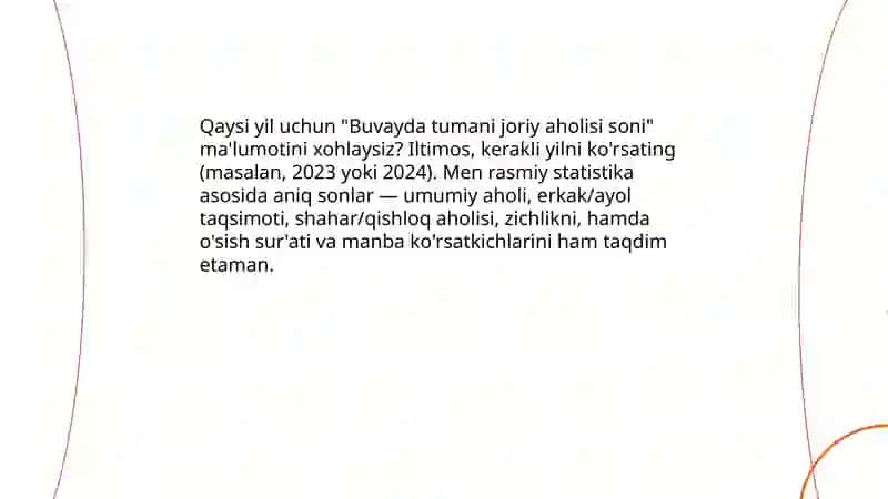 Farg'ona viloyati Buvayda tumani aholisi soni 3