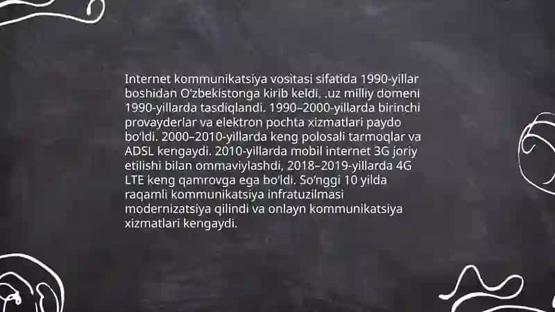 Internet aloqa vositasi sifatida. O‘zbekistonda raqamli kommunikatsiya vositalari va ularning joriy etilishi. 3