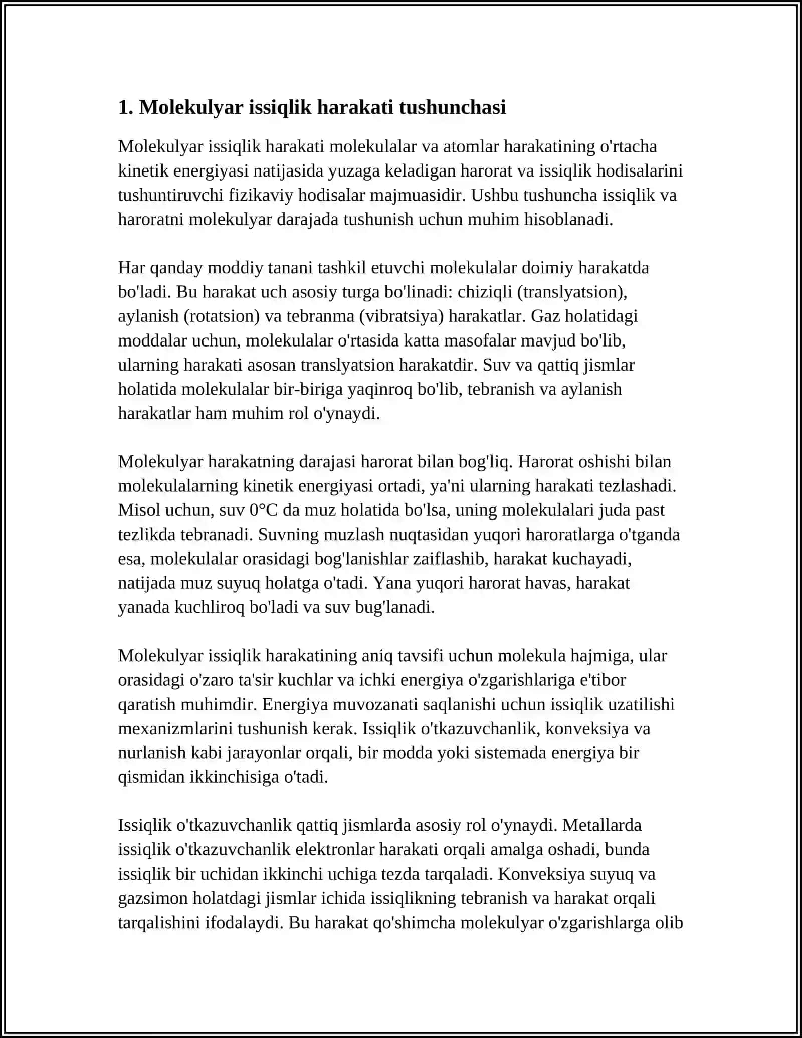 MALEKULALARNIG ISSIQLIK HARAKATI TEZLIGI VA ENERGIYALARI BOʻYICHA TAQDIMOTI 3