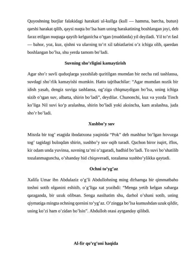 Beruniyning “O’tmish xalqlardan qolgan yodgorliklar” asari 3