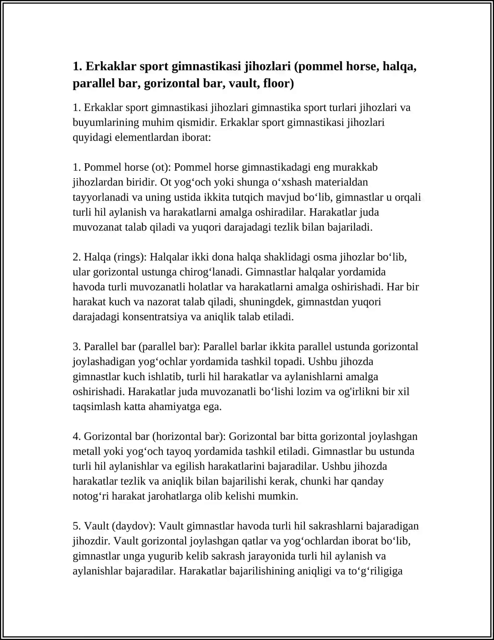 6. GIMNASTIKA SPORT TURLARI JIHOZLARI HAMDA BUYUMLARI 3