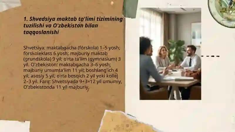 Shvedsiya ta‘lim masalalarining olib borilishi va komparativistik tahlili 3