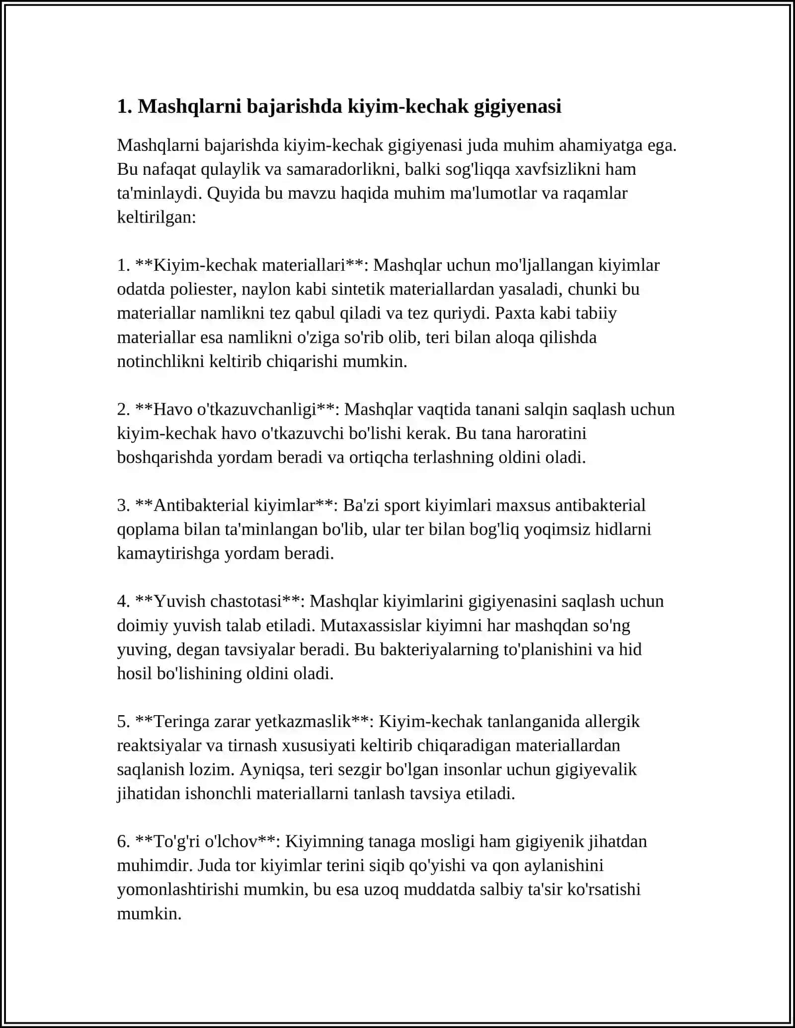 JISMONIY MASHQLARNI BAJARISHDA GIGIYENA TALABLARI 3