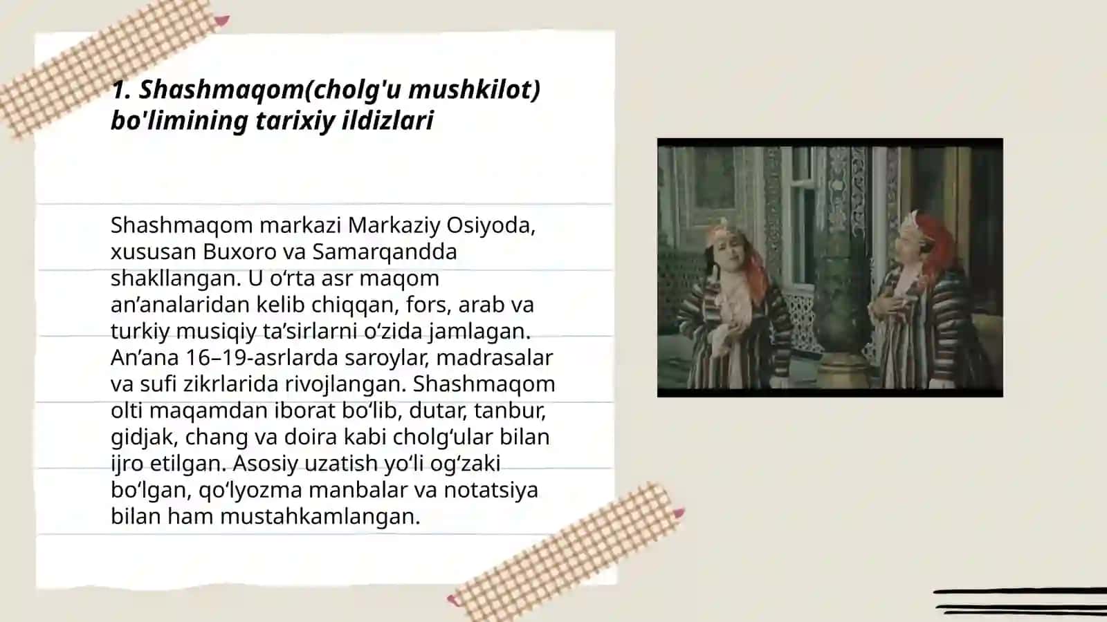 Shashmaqom(cholg'u mushkilot) bo'limi an'analari 3