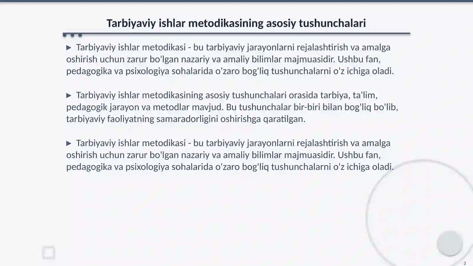Tarbiyaviy ishlar metodikasi fanining maqsad va vazifalari 3