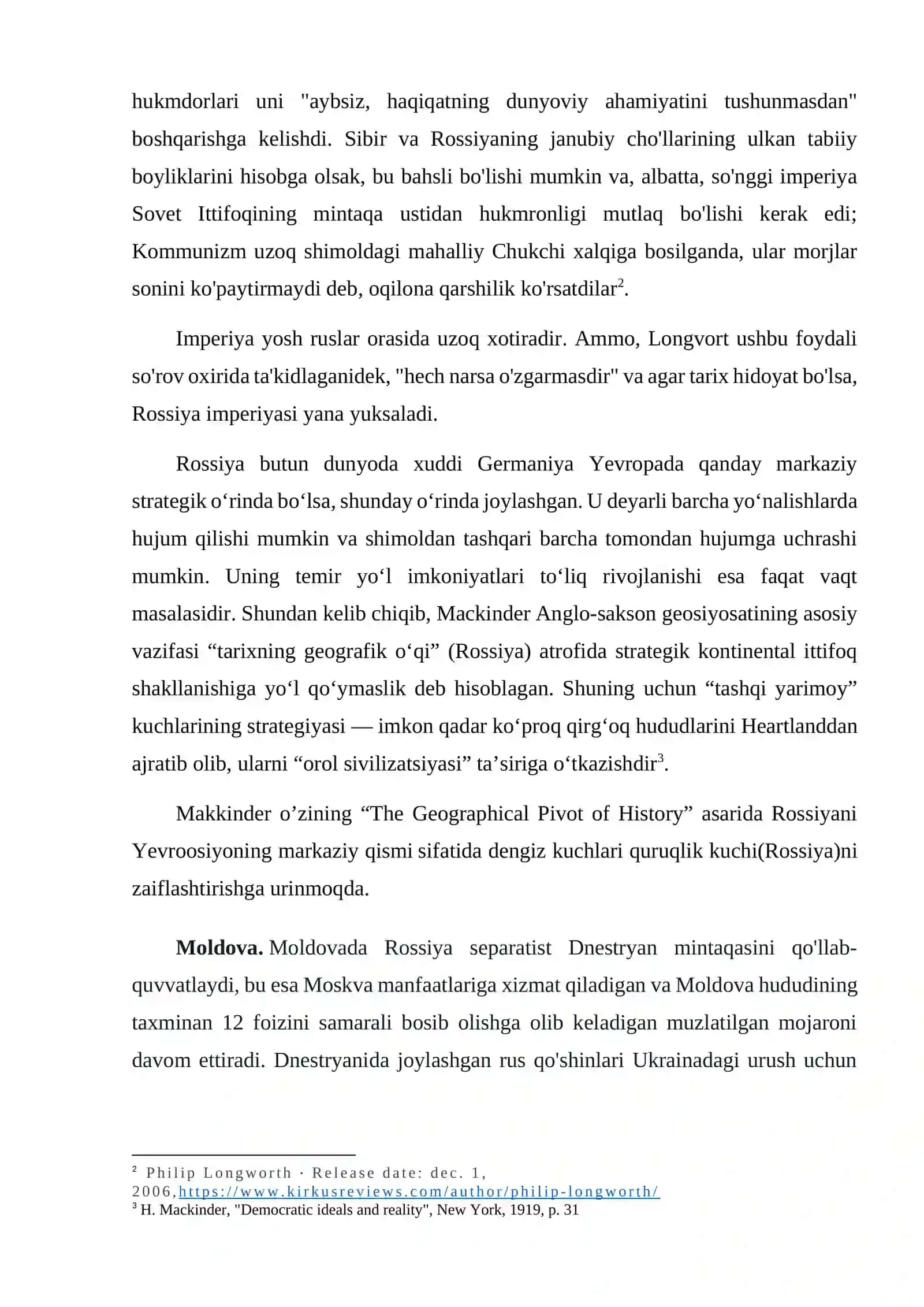 Rossiyaning zamonaviy tashqi siyosati va uning global xavfsizlik tizimiga ta’siri 3