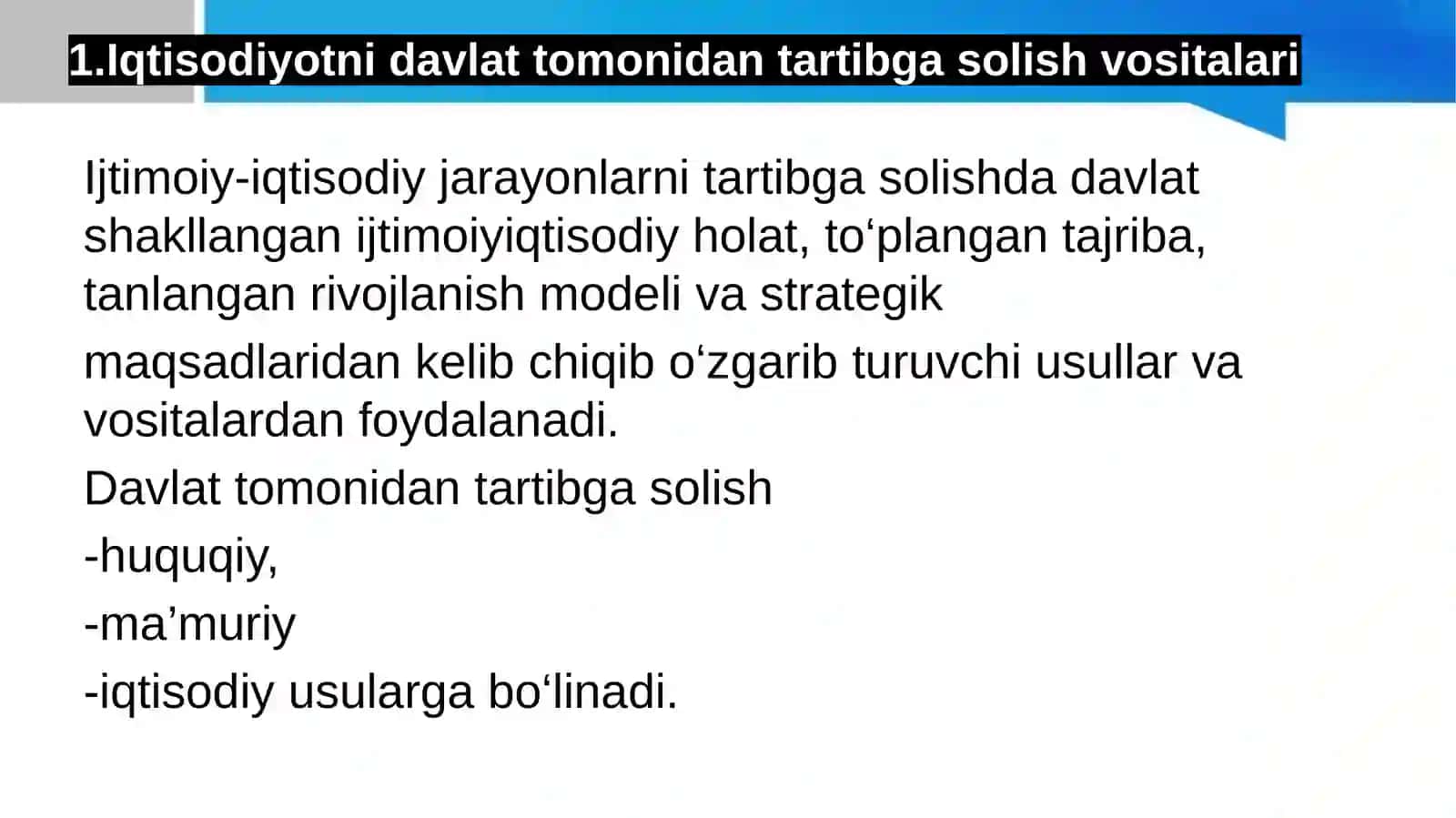 MAKROIQTISODIY SIYOSAT OLIB BORISH VOSITALARI 3