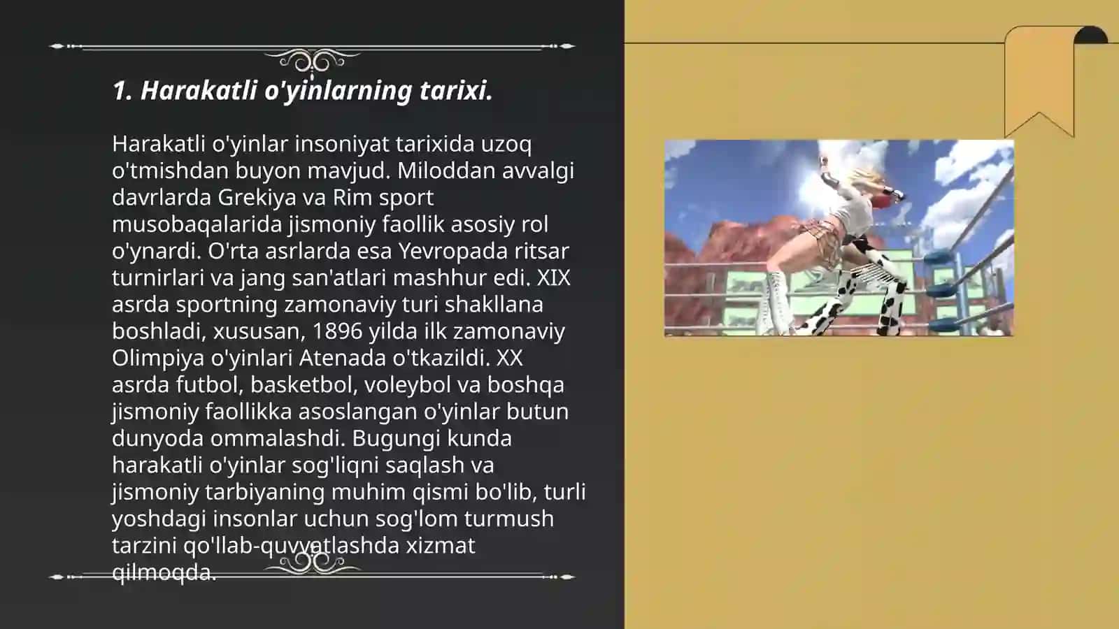 Harakatli o'yinlarni tanlash va tahlil qilish 3