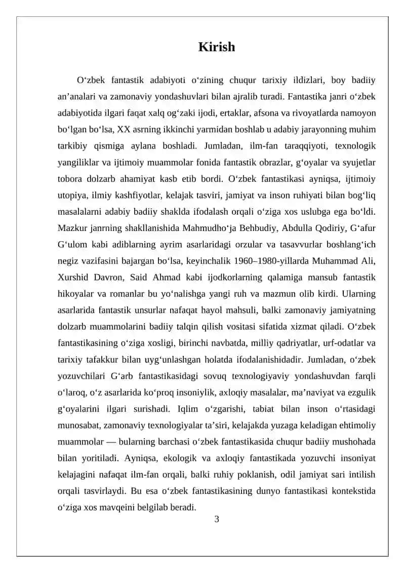 O‘zbek fantastikasi tarixi va uning o'ziga xosligi 3