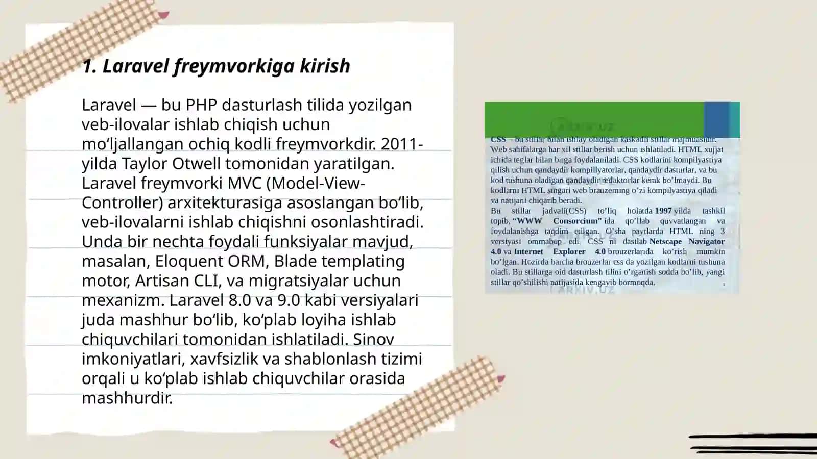Laravel freymvorki bilan ishlash 3