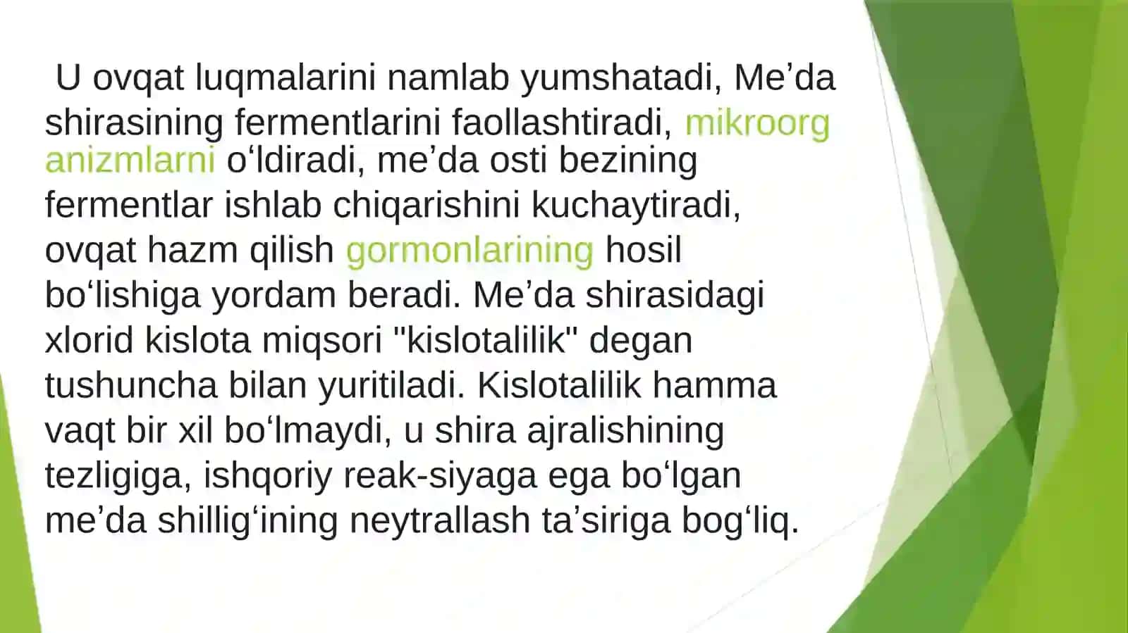Oshqozon suyuqliği taşxisning parentral ovqatlanish va uning klinikahamiyati 3