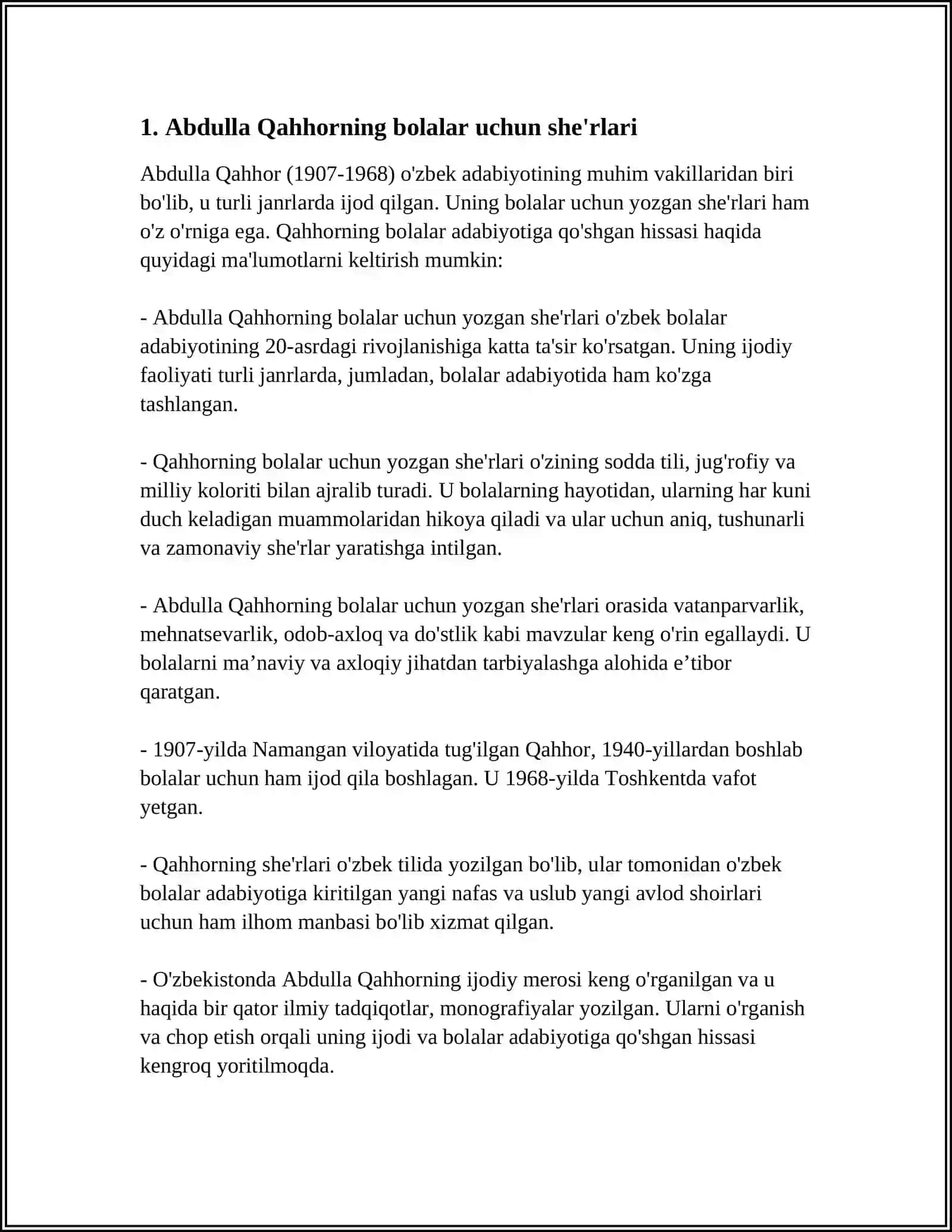 Abdulla Qahhorning bolalar uchun she'rlari 3