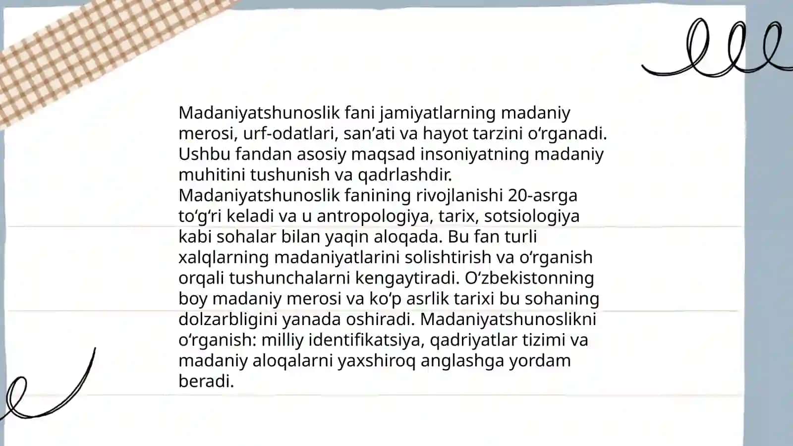 Madaniyatshunoslik fanining maqsadi va vazifaalri 3