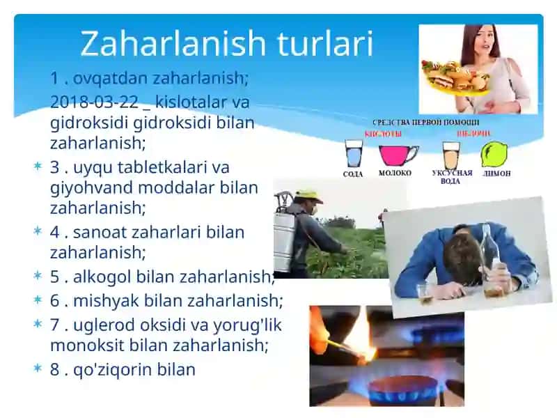 Zaharlanish turlari 3