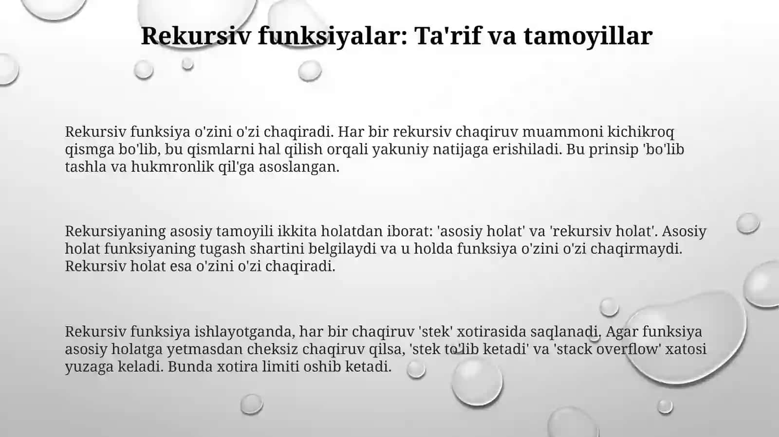 Rekursiv funksiyalar 3
