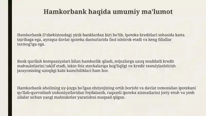 Hamkorbank haqida umumiy ma'lumot 3