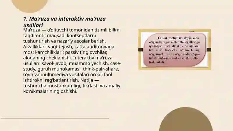 Ma’ruza va interaktiv ma’ruza usullari 3