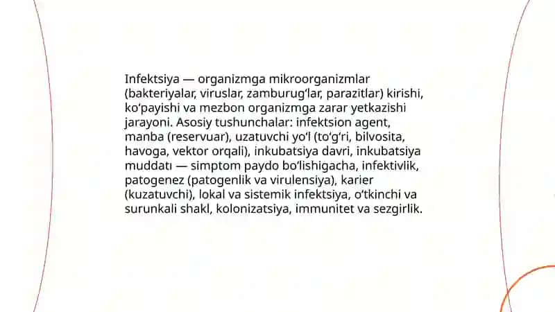 Infeksiya haqida ta'limot. Asosiy terminlari 3