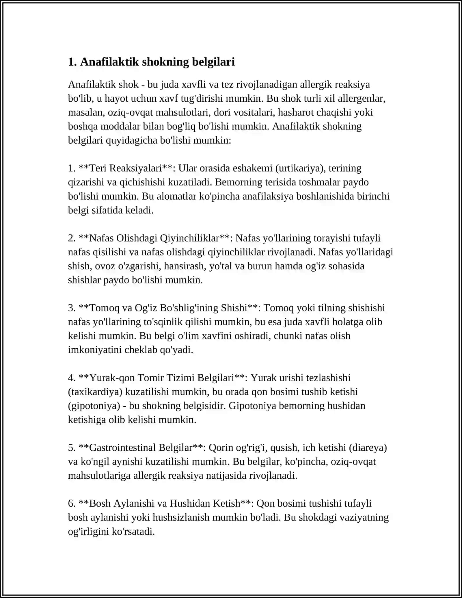 ANAFILAKTIK SHOK VA KVINKE SHISHIDA SHOSHILINCH YORDAM 3