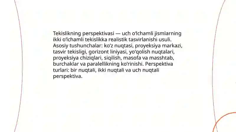 Tekislikning perspektivasi 3