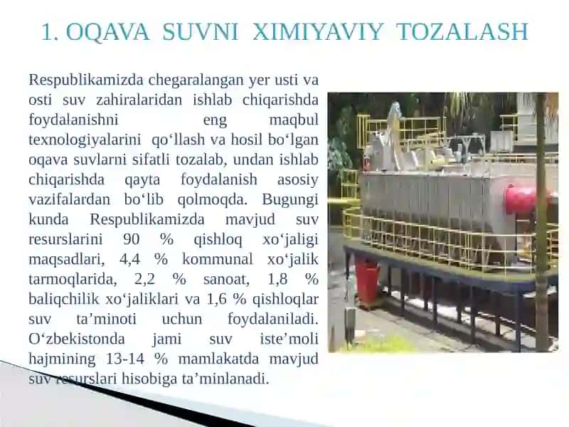 Sanoat chiqindi suvlarni zararsizlantirish va tozalash 3