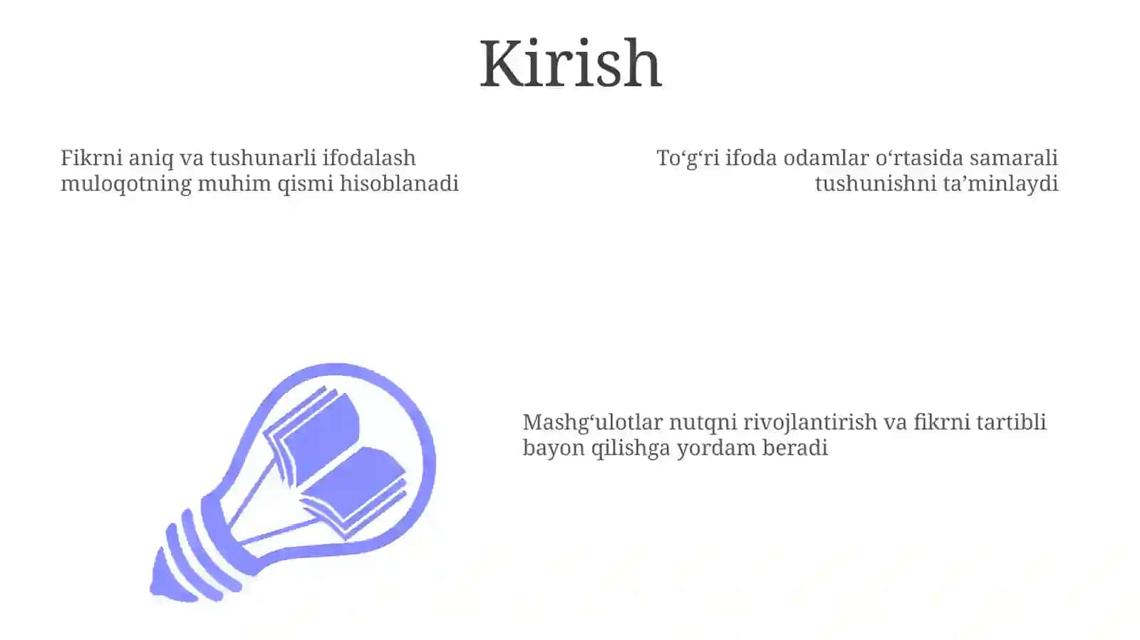 Fikrlarni tushunarli va samarali ifodalash mashg‘ulotlari 3