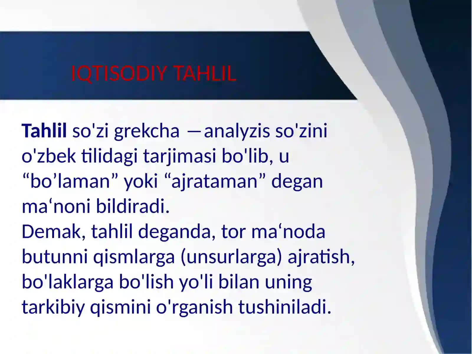 IQTISODIYTAHLILNINGPREDMETI,VAZIFALARIVAMAZMUNI 3