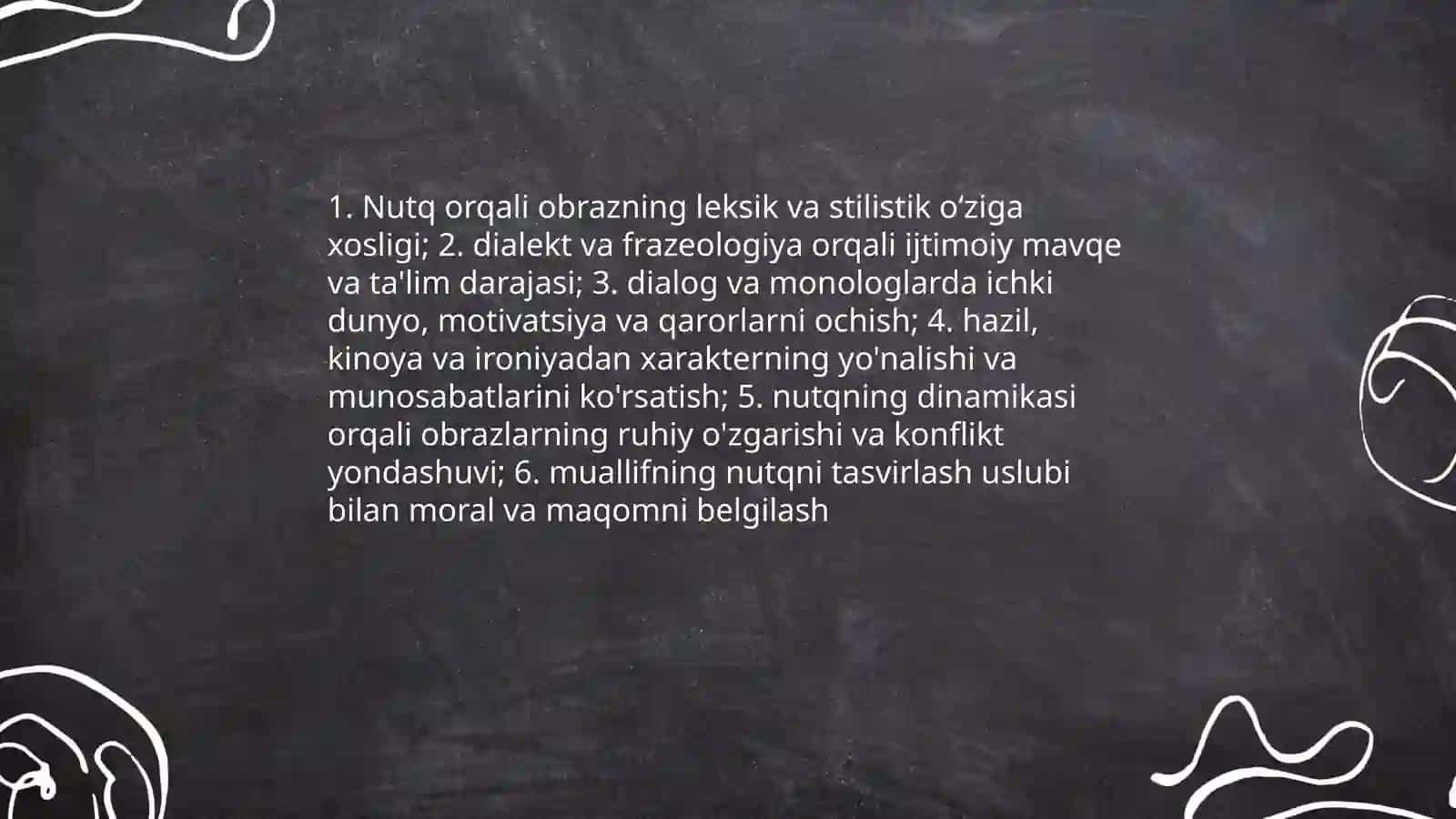 Shum bola "asarida qahramon nutqi ustida ishlash 3