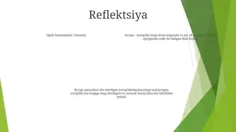 Kòznik Òptik Xususiyatlari 3
