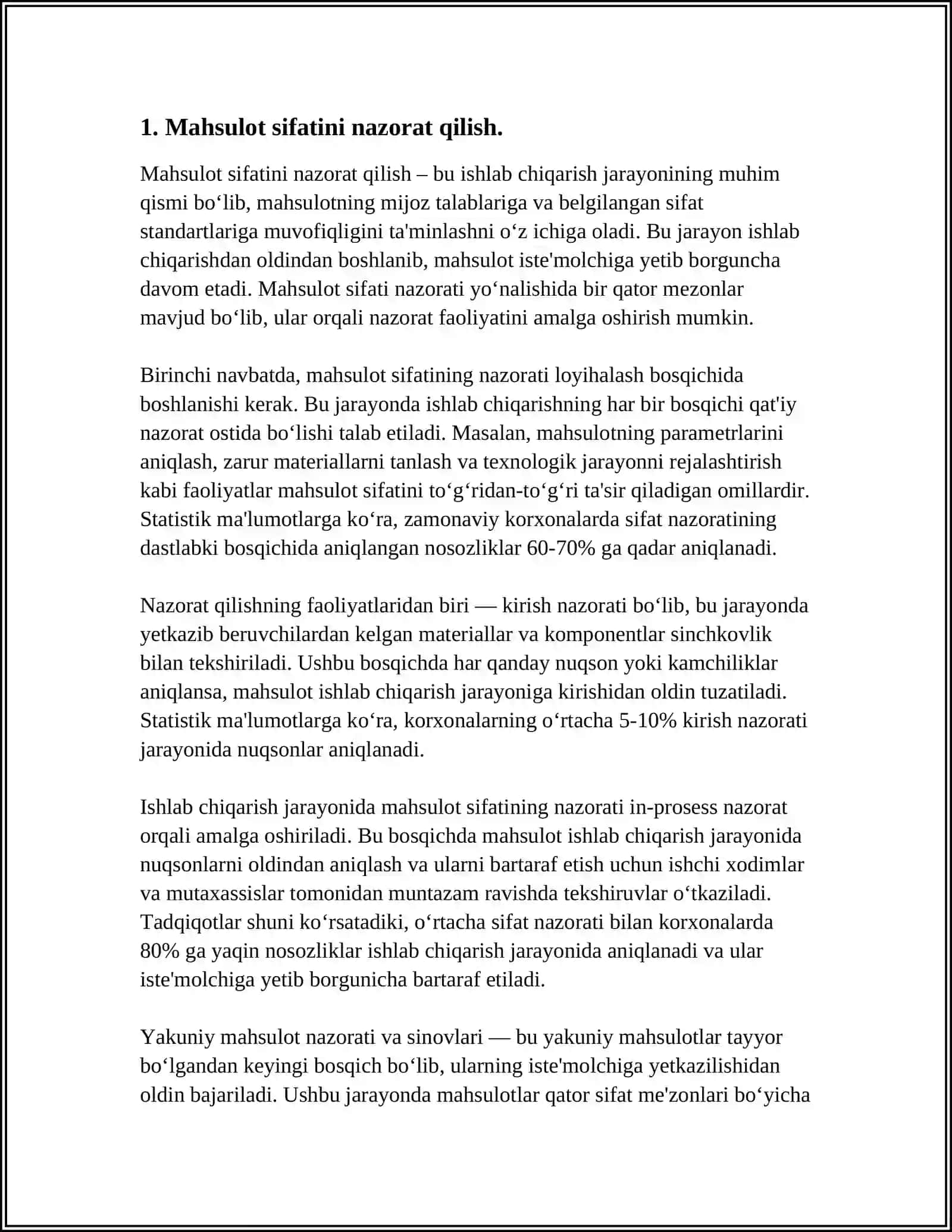 Mahsulot sifatini nazorat qilish 3