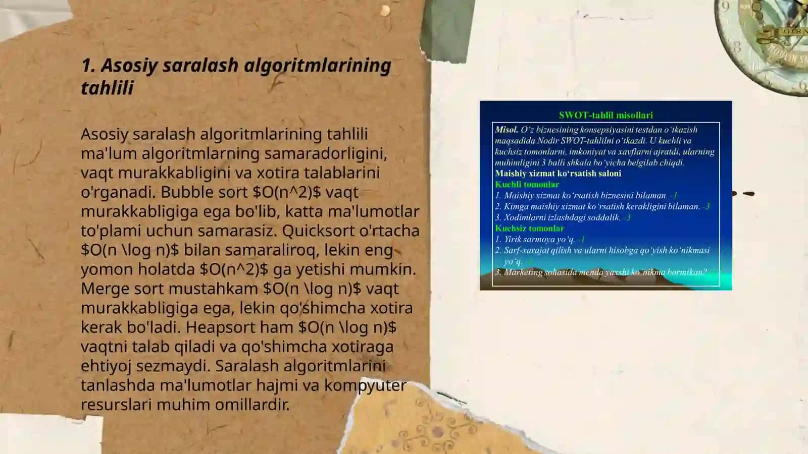 Asosiy saralash algoritmlarini amalga oshirish. Sleep sort 3