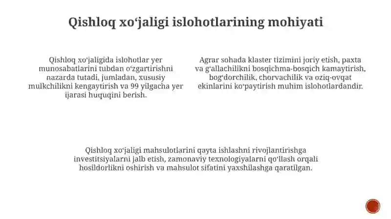 Qishloq xo'jaligi va sanoat sohasidagi o'zgarishlar 3