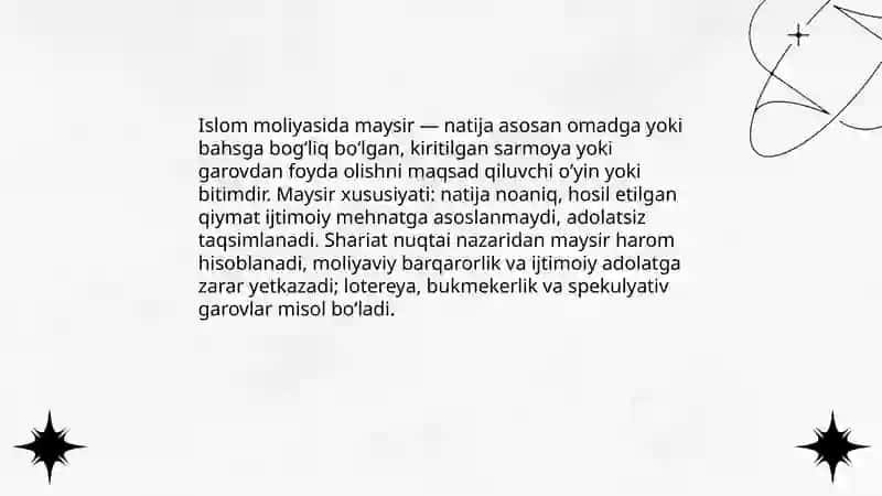 Islom moliyasida maysir masalasi 3