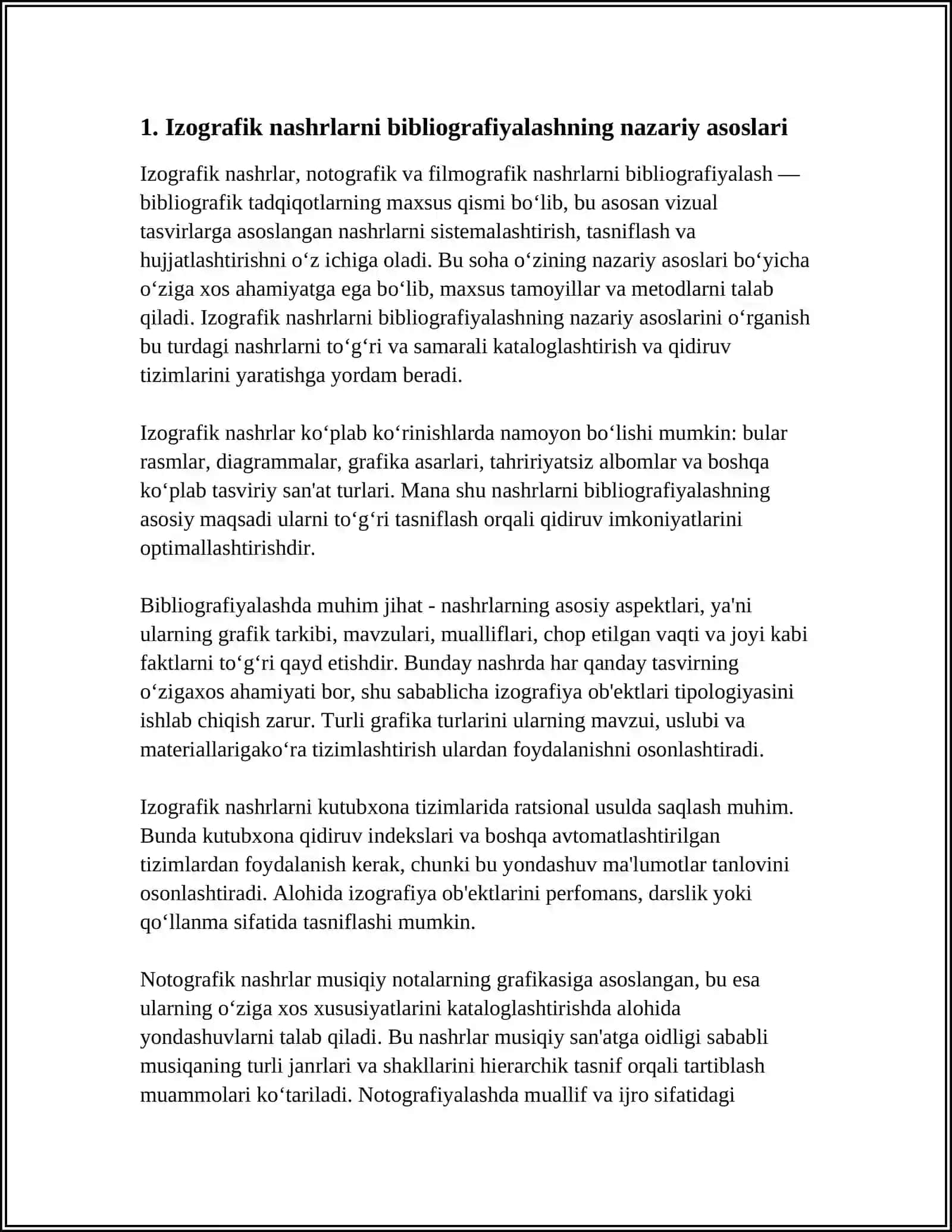 IZOGRAFIYA, NOTOGRAFIYA, FILMOGRAFIYAGA OID NASHRLARNI BIBLIOGRAFIYALASH 3