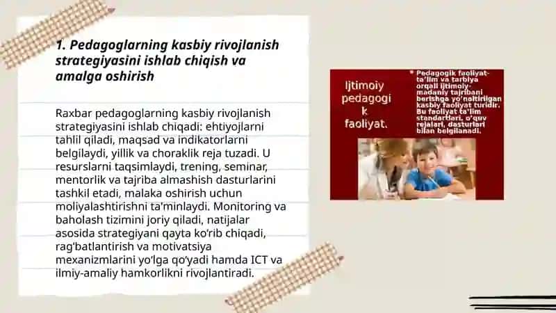 Pedagoglarning kasbiy faolligini oshirishda raxbarning vazifalari 3