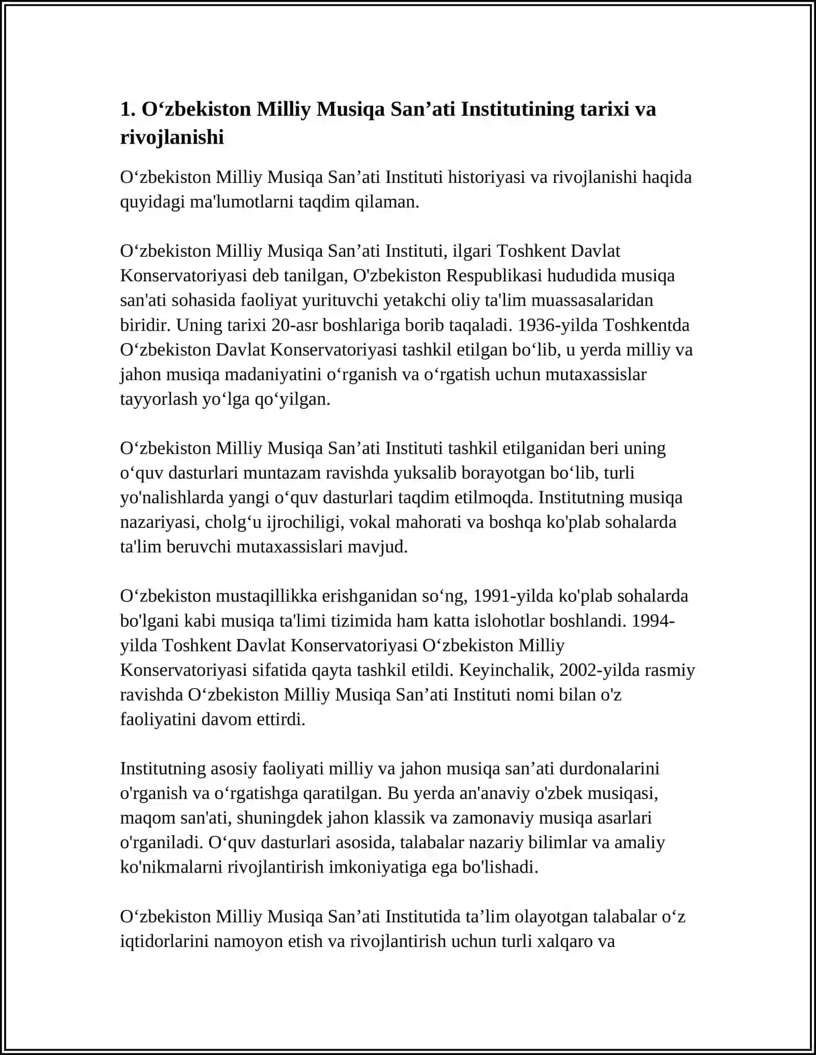 Oʻzbekiston Milliy Musiqa Sanʼati Instituti 3