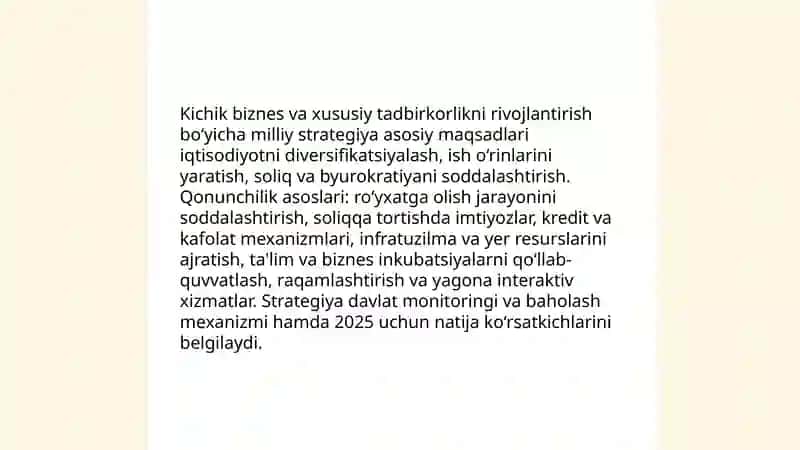 Kichik biznes va xususiy tadbirkorlikni rivojlantirish 3
