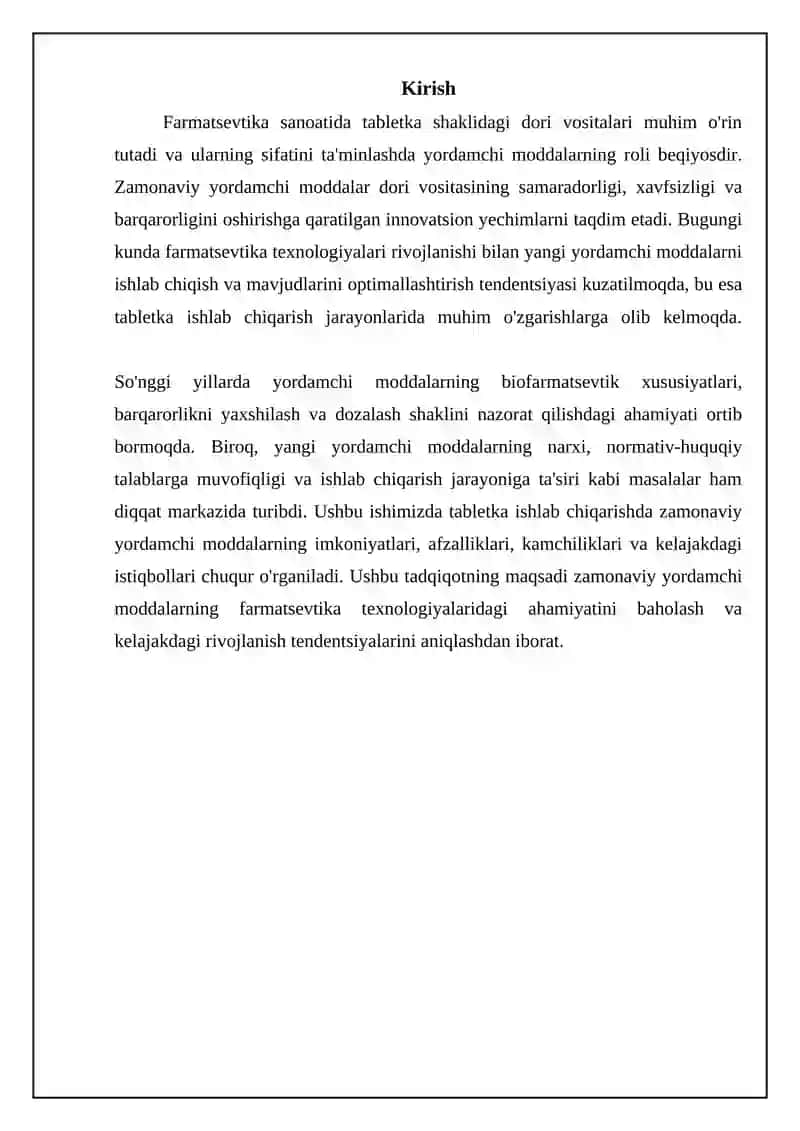 Tabletka ishlab chiqarishda zamonaviy yordamchi moddalar 3