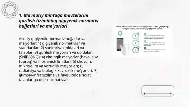 Maʼmuriy mintaqa mavzelarini qurilish tizimini gigiyenik baholash 3