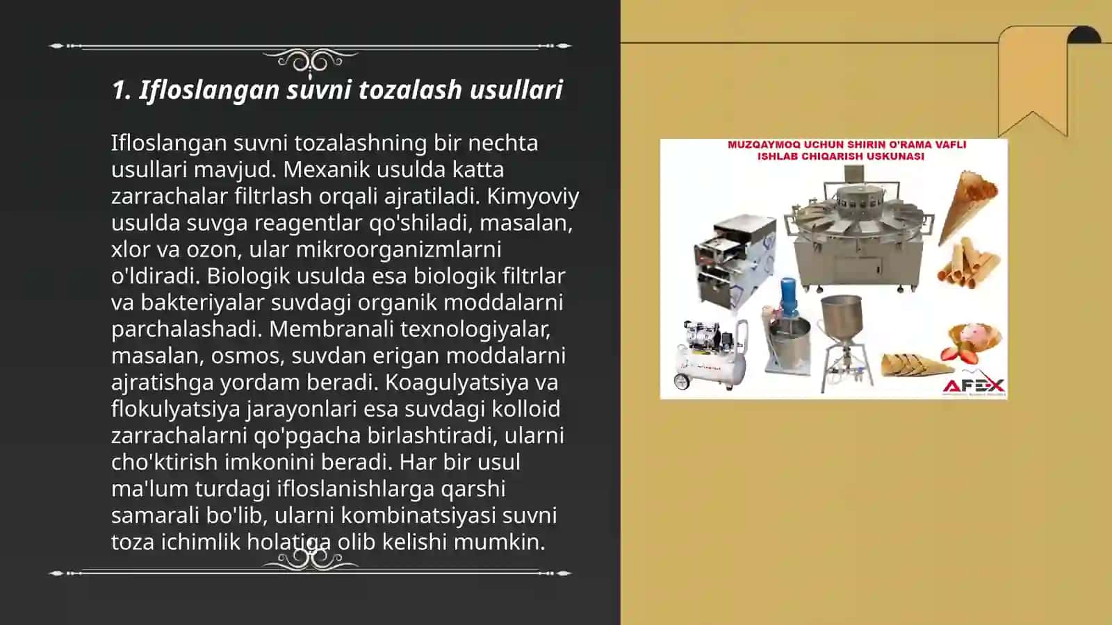 Ifloslangan suvni ionli birikmalardan tozalash yo`lini ishlab chiqish 3