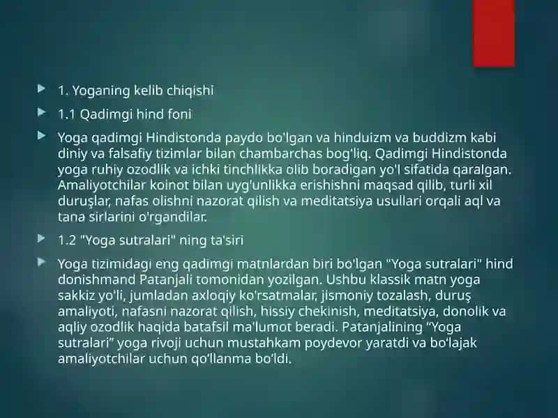 Yoga usuli kelib chiqishi va rivojlanishi 3